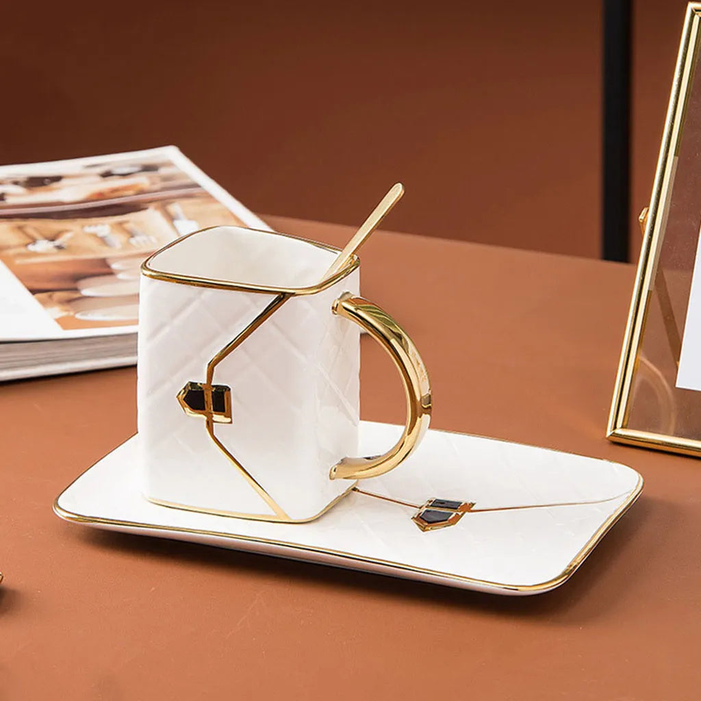 Hand Bag Coffee Mug & Saucer Set